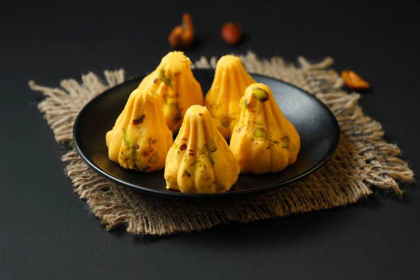 Indian sweet food Modak in a plate